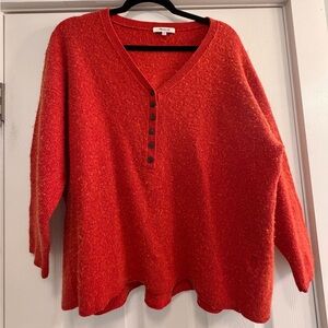 Madewell V-Neck Sweater - Vibrant Red